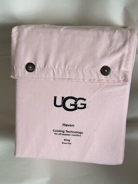 UGG King Sheet Set in Pale Pink
